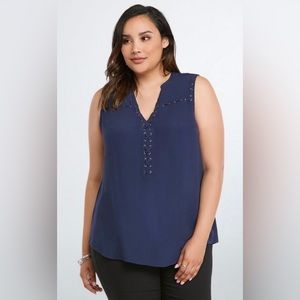 Torrid Grommet Lace-Up Tank Top - size 2